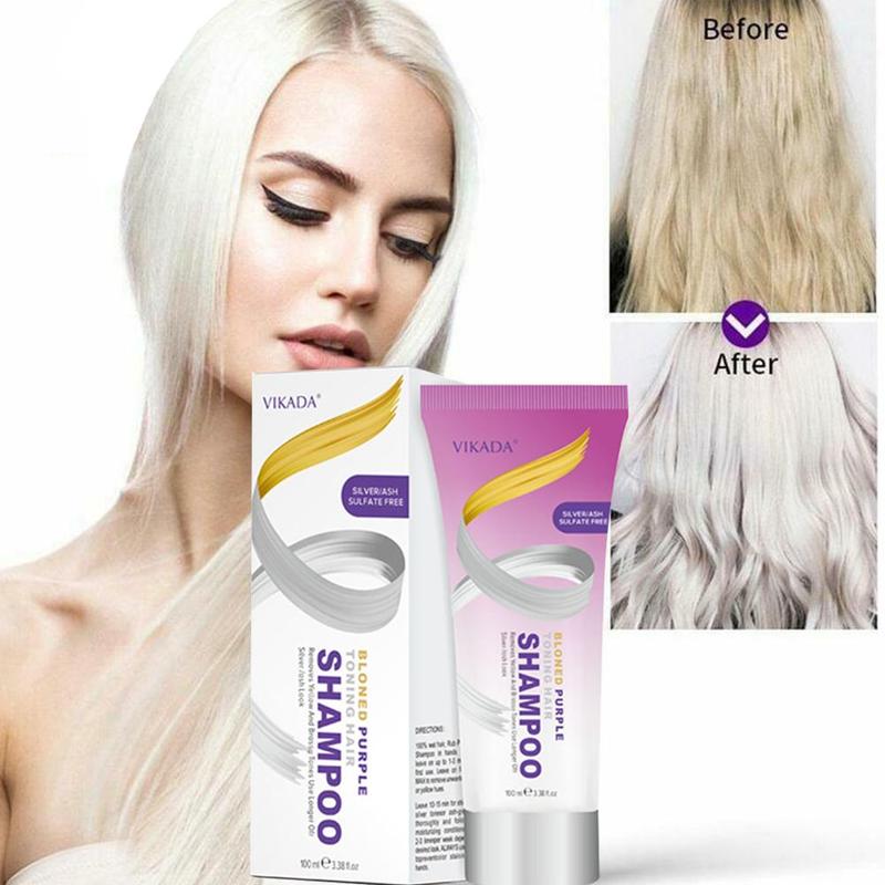 Blond Purple Toning Hair Shampoo Remove Yellow Purple To Silver – Sauma Puma